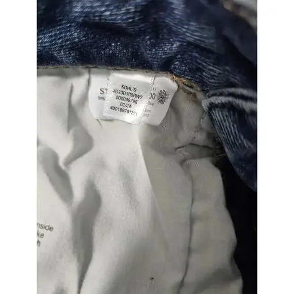 Women's So Denim Jeans Pants Size 0 24W Blue High Rise 90s Bootcut Distressed - Picture 4 of 16